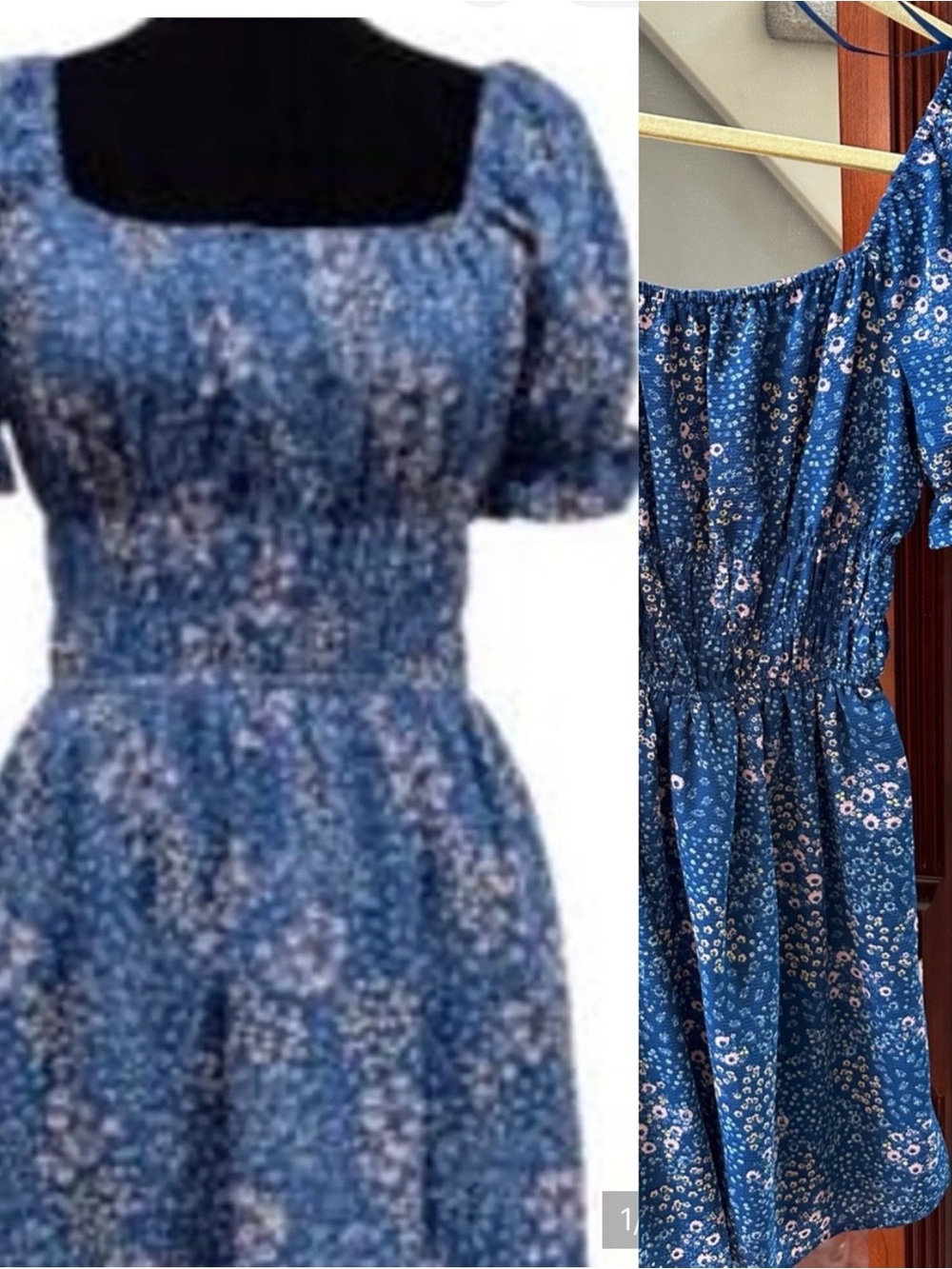 One Clothing Los Angeles ❤️ Super Cute Floral Blue short Dress size small EUC